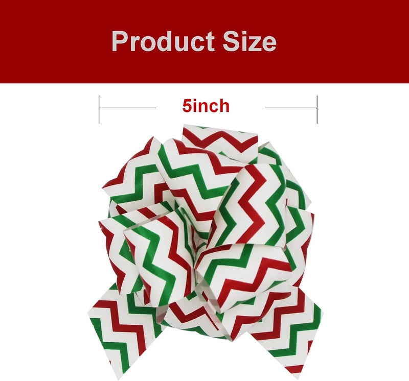 Festizzy Store 48 PCS Christmas Bows for Gift Wrapping 5" Easy & Fast Christmas Pull Bows with Ribbon Warp, Gift Wrapping Supplies for Baskets & Presents, Wine Bottles Decoration, Bouquet - Image 5